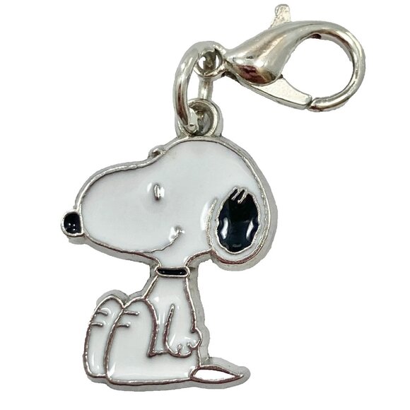 Peanuts Snoopy Beagle Dog Clip On Charm Zipper Pull Purse Charm Signed Enamel - Picture 1 of 6